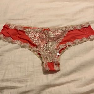 Peach and cream cheeky lace panty